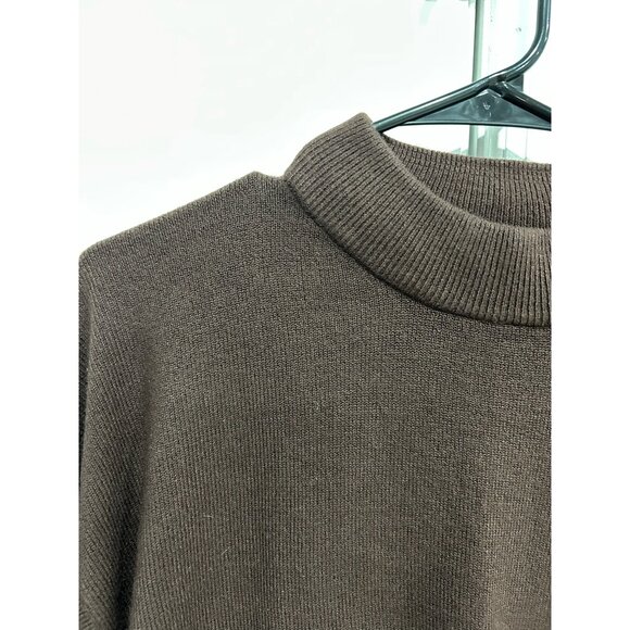 Brown Long-Sleeve Ribbed Knit Mockneck Sweater Sz XL - Picture 4 of 8